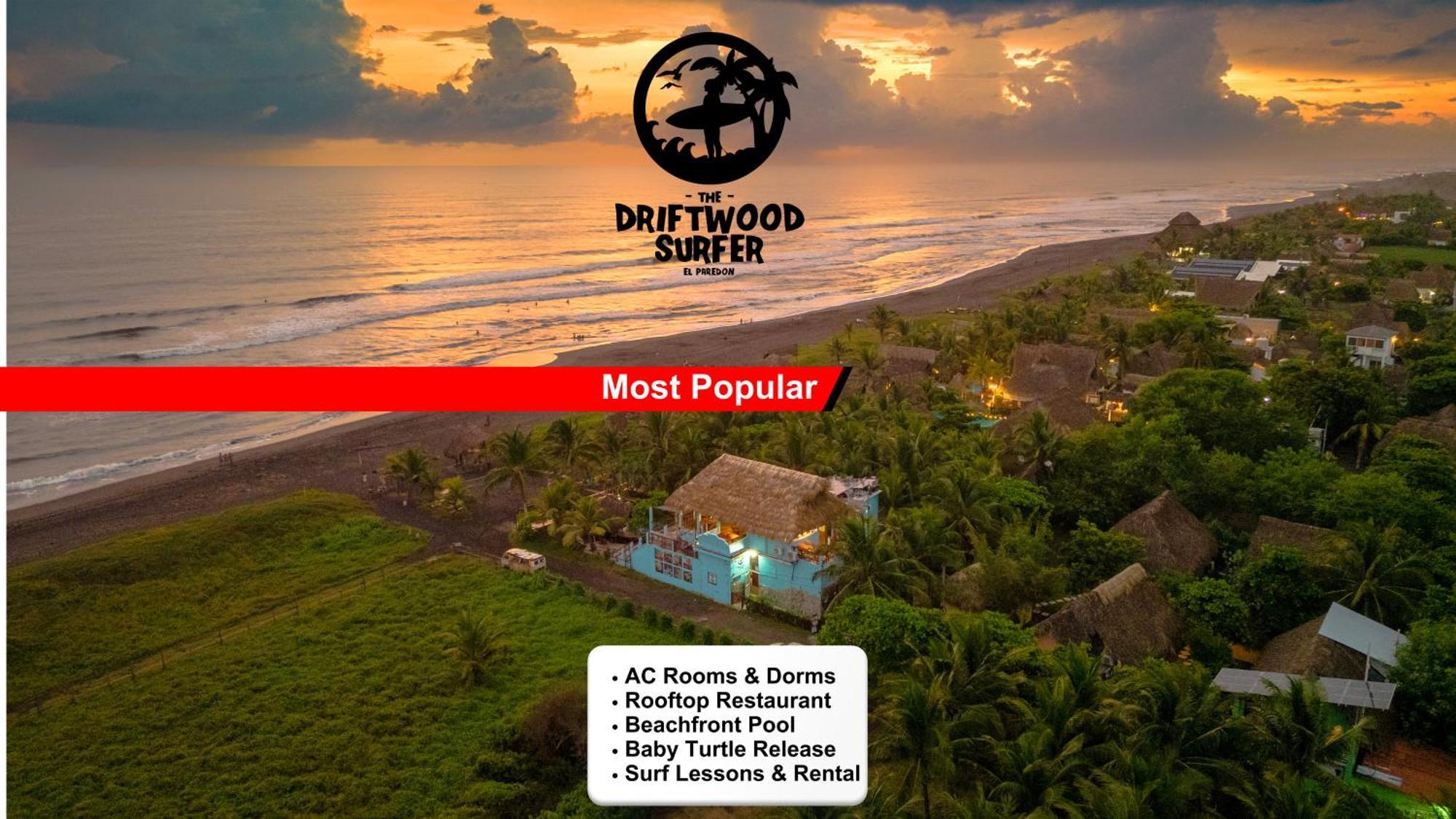 The Driftwood Surfer Beachfront Hostel / Restaurant / Bar, El Paredon El Paredón Buena Vista Dış mekan fotoğraf